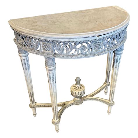 Vintage French Louis Xvi Style Demi Lune Console Legacy Antiques