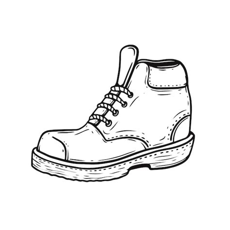 Premium Vector | A shoe with a black outline drawn on a white background.