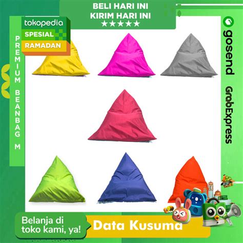 Jual Rebahan Bean Bag Triangle Isi Ukuran M Premium Taslan