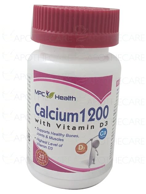 Calcium 1200 With Vitamin D3 Tab 20s