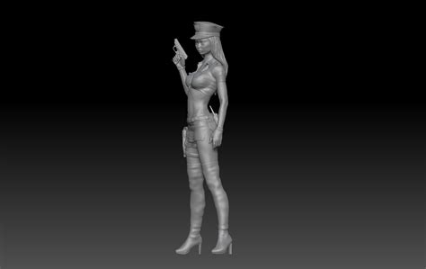 Sexy Police Girl 3d Model 3d Printable Cgtrader