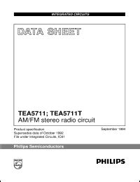 Philips Semiconductors TEA5711 Series Datasheets. TEA5711, TEA5711/N2 ...