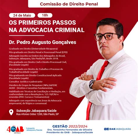 OS PRIMEIROS PASSOS NA ADVOCACIA CRIMINAL