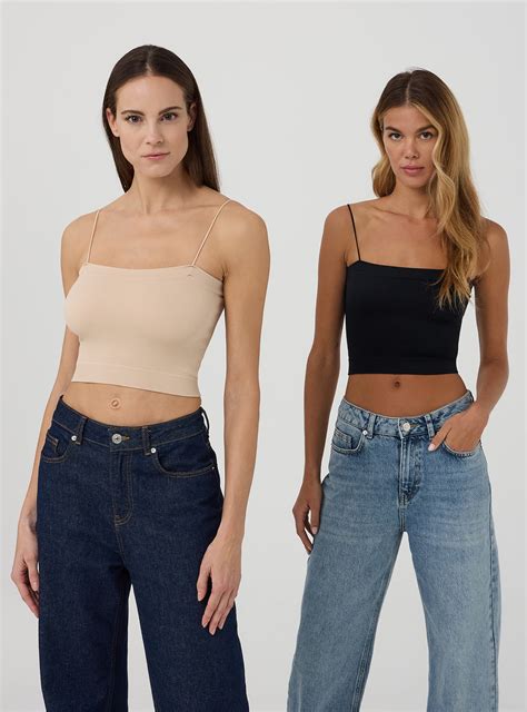 Var nude Pack de tops sin costuras con canalé Terranova