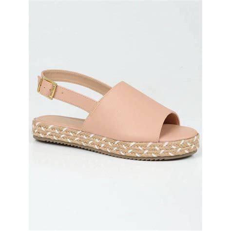 Sandalia Anabela Feminina Bruna Rocha Espadrille Nude Casas Bahia