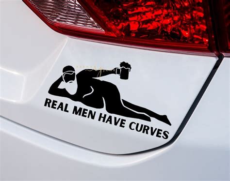 Real Man Have Curves Car Decal, Funny Car Sticker, Gifts for Men, Gifts ...