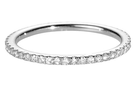 Redline Bijoux Si Joli Bague Jonc Avec 0 346ct Diamant Rond En Or