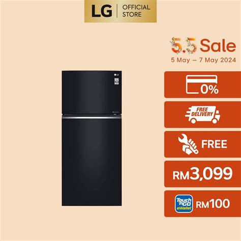 Lg 547l Top Freezer Fridge Gn C702sggm In Black Glass Finish Shopee Malaysia