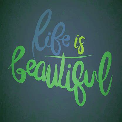 Life Is Beautiful Hand Drawn Inspiration Quote Stock Clipart Royalty