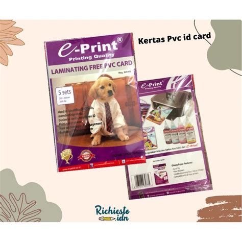 Jual Kertas Pvc Id Card Eprint Laminating Free Pvc Card Ukuran A4