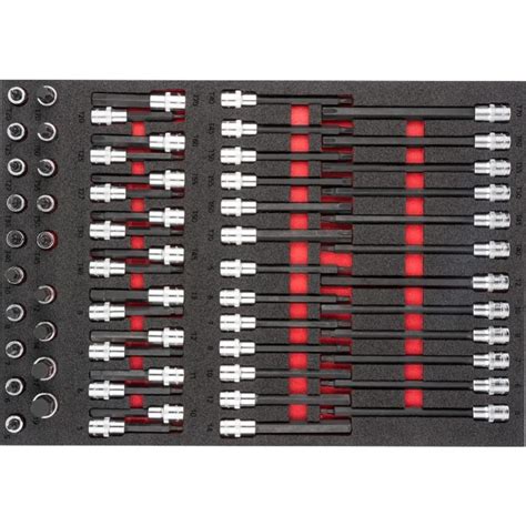 Millmatpro Module douille 1 2 TORX ALLEN 62 pièces Servante