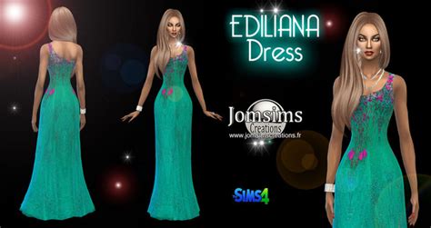 Jomsimscreationsfr On Tumblr Ediliana Robe Sims 4 Pour Elle En 8 Teintes Robe Du Soir Brodé