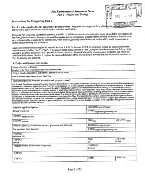 Full Environmental Assessment Form Part 1