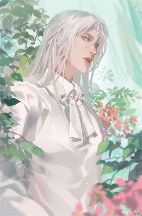 lu  twitter white hair anime guy handsome anime guys boy