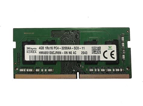 SK Hynix Módulo de memória RAM para laptop SODIMM 4GB DDR4 3200MHz PC4