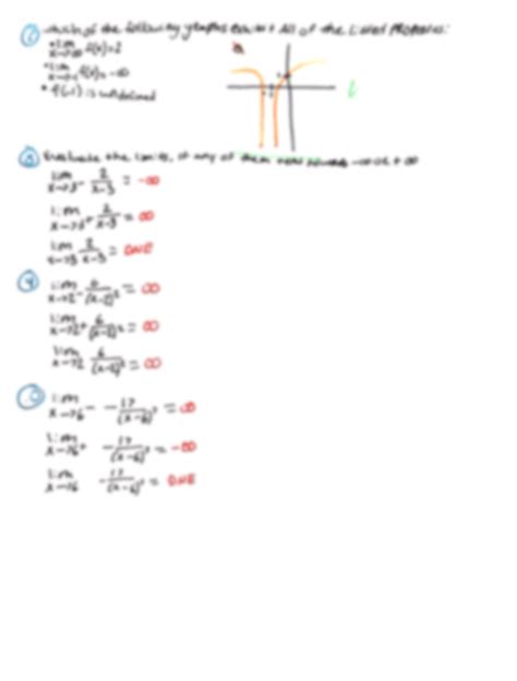 Limits At Infinity Worksheets