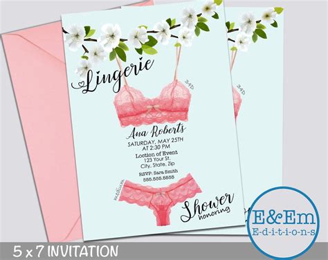 Lingerie Shower Invitation Lingerie Party Invitation Lingerie Wedding