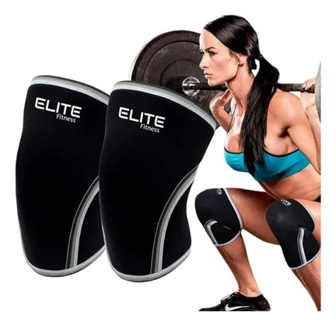Rodilleras De Neopreno Para Gimnasio 7mm De Grosor Par Negro Con Gris