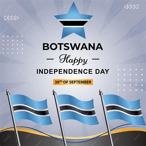 Premium Vector | A poster for the republic of botswana with flags on it
