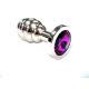Butt Plug C Stainless Steel Threaded Anal Butt Plug LARGE BLUE