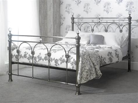 Sareer Sonita 4ft6 Double Brushed Nickel Metal Bed Frame