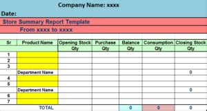 Excel Summary Report Template - Excel Word Template