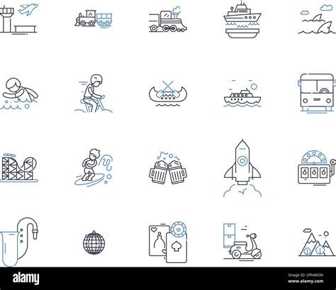 Adventuring Line Icons Collection Discovery Explore Adventure