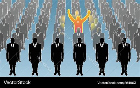 Man standing out from crowd Royalty Free Vector Image