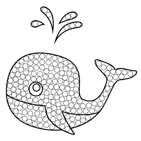 Spouting Whale Dot Art coloring page | Free Printable Coloring Pages