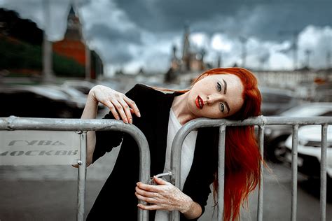 Wallpaper Model Redhead Looking At Viewer Portrait Bokeh Jacket