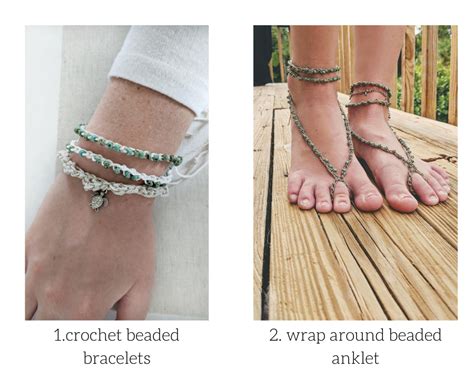 Crochet Beaded Anklets Free Crochet Pattern Jewels And Jones