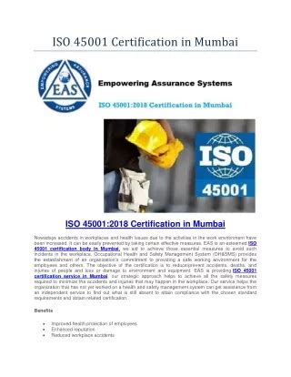 PPT ISO 45001 2018 Occupational Health And Safety Management System