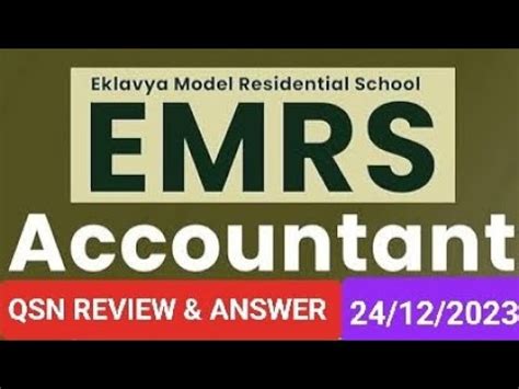 Emrs Accountant Question Paper Answer Analysis Emrs Accountant Answer