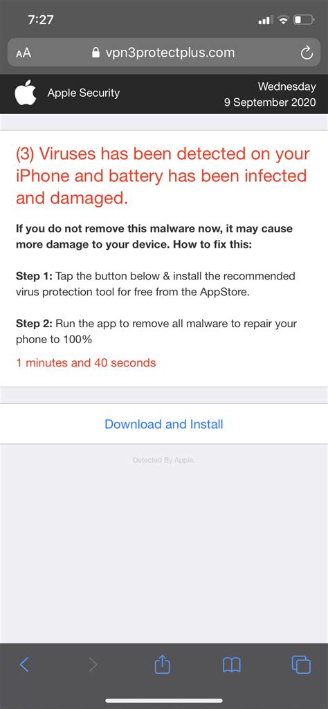 Fake Virus Warning Apple Community