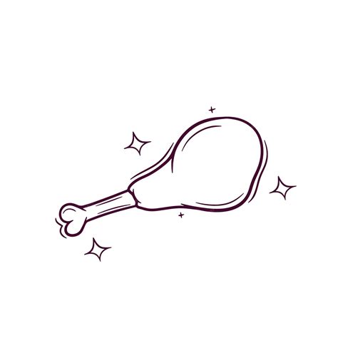 Coxa De Frango Desenho - Ilustração de desenho vetorial de rabisco de coxa de frango desenhada à ...