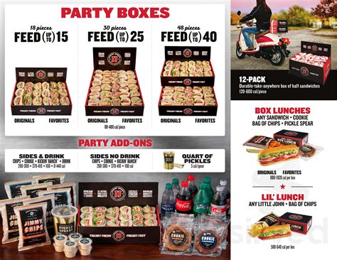 Jimmy John's menu in St Paul, Minnesota, USA