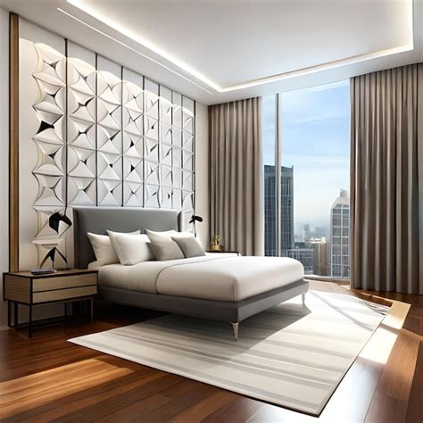 Premium AI Image | A bedroom with a large wall panel that says " i love ...