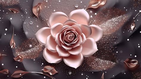 Premium Photo | Wallpaper 3d classic flower pink dark