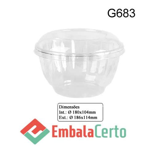 POTE REDONDO TRANSPARENTE DE 1400ML TAMPA G683 Embalacerto A