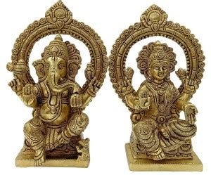 Vinayakmoorti Ganesh Lakshmi Panchdhatu Idol Ganesh Laxmi Spirtual