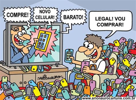 Charge Sobre Consumo - ARIONAURO CARTUNS - Blog do Cartunista Arionauro: Charge Celular Consumo