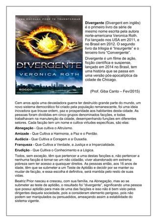 Livro Divergente Pdf - Divergente (filme e livro) | PDF