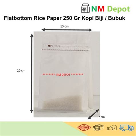 Jual Flat Bottom Rice Paper S Packaging Kemasan Zipper Kopi Gr