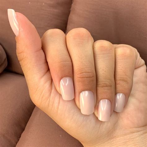 NUDE LIFE Glossy Nude Short Square Press On Nails Lavaa Beauty Press On Nails Neutral Nail