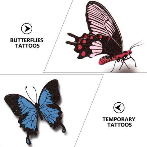 12 Sheets Schmetterling Tattoo Aufkleber Temporare Tattoos