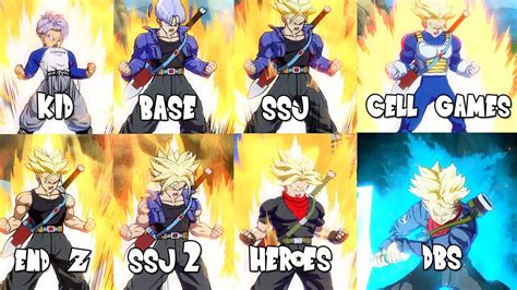 Trunks Evolution And Transformations In Dbfz Youtube