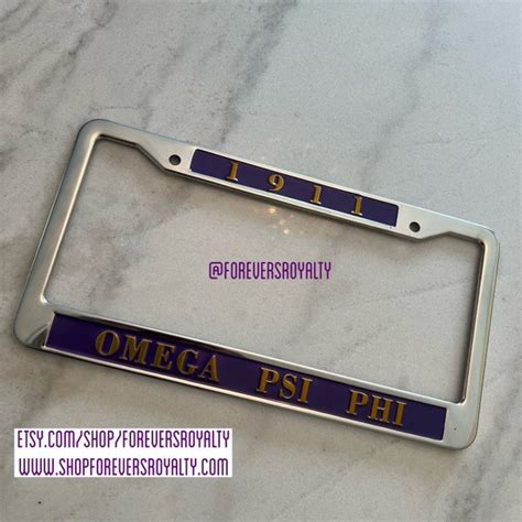 Omega Psi Phi License Plate Frame Etsy