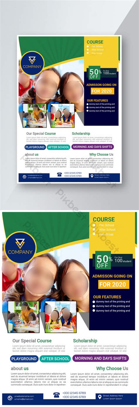 School Flyer Design Template For Print | AI Free Download - Pikbest