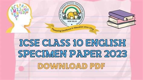 Icse English Specimen Paper 2023 Cisce Class 10 English Sample Paper