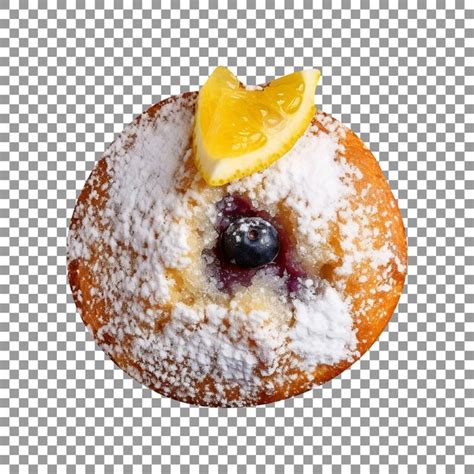 Premium Psd Tasty Lemon Blueberry Muffin Isolated On Transparent